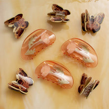 Load image into Gallery viewer, California Poppy Wildflower Hair Claw in Clear Acetate