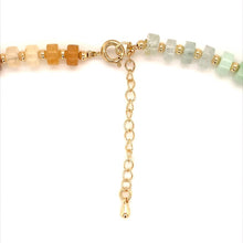 Load image into Gallery viewer, Candy Rainbow Gemstone Beaded Necklace with Pearl Accent: Bold