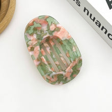 Load image into Gallery viewer, Acetate Classic Colorful Flat Hair Clips, Stylish Barrettes: Pink Green