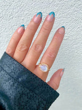 Load image into Gallery viewer, Halo Moonstone Ring: 7 / Silver