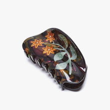 Load image into Gallery viewer, Lady's Mantle Flower Hair Claw in Purple and Gold Acetate