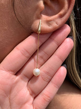 Load image into Gallery viewer, Dainty Gold Filled Pearl Drop Earrings