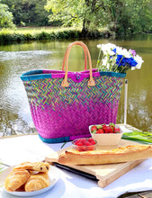 Load image into Gallery viewer, Large Colourful Matching Straw Basket