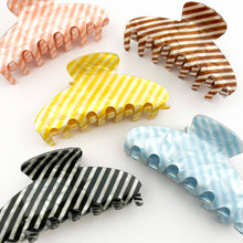 Load image into Gallery viewer, Classic Striped Oval Hair Claw Clip: Pink