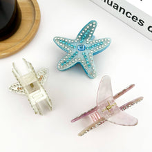Load image into Gallery viewer, Diamond-studded Starfish Claw Clip, Luxury Hair Clip: Pink
