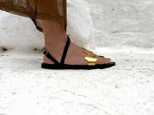 Load image into Gallery viewer, Handmade Leather Sandal : Aristea Gold Pattern: 37 / Sample Design Colors