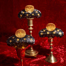 Load image into Gallery viewer, Sun and Stars Astrology Hair Claw in Gold and Black Acetate