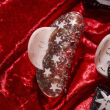 Load image into Gallery viewer, Silver Sparkle Acetate Moon and Stars Astrology Hair Claw