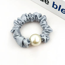 Load image into Gallery viewer, Sweet Pearl Sky Blue Hair Tie, Elegant Ponytail Holder: A