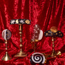 Load image into Gallery viewer, Sun and Stars Astrology Hair Claw in Gold and Black Acetate