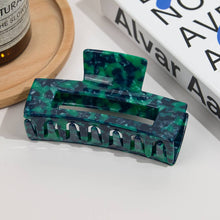 Load image into Gallery viewer, Vintage Oversized Square Acetate Claw Clip, Eco-Friendly: Patterned-green