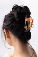 Load image into Gallery viewer, California Poppy Wildflower Hair Claw in Clear Acetate