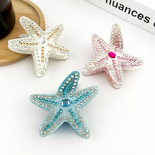 Load image into Gallery viewer, Diamond-studded Starfish Claw Clip, Luxury Hair Clip: Pink