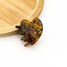 Load image into Gallery viewer, Acetate Mini Heart Hair Clip, Valentine's Day Hair Accessory: Blue Brown
