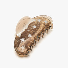 Load image into Gallery viewer, Silver Sparkle Acetate Moon and Stars Astrology Hair Claw
