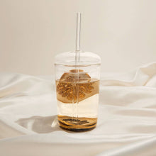 Load image into Gallery viewer, Dome Lid Glass Tumbler with straw