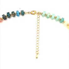 Load image into Gallery viewer, Candy Rainbow Gemstone Beaded Necklace with Pearl Accent: Bold