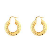 Load image into Gallery viewer, Gold Filled Chunky Rope Hoops