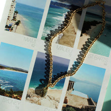 Load image into Gallery viewer, Antiqued Gold Chunky Labradorite Pendant Necklace