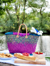Load image into Gallery viewer, Large Colourful Matching Straw Basket