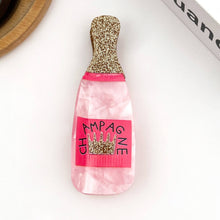 Load image into Gallery viewer, Glitter Champagne Bottle Hair Claw Clip: Champagne