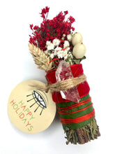 Load image into Gallery viewer, (PRE-ORDER) - ‘HAPPY HOLIDAYS' WAND (CEDAR + CLEAR QUARTZ)