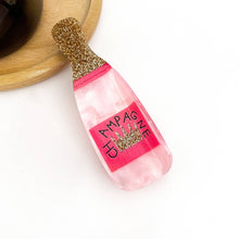 Load image into Gallery viewer, Glitter Champagne Bottle Hair Claw Clip: Champagne