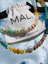 Load image into Gallery viewer, Candy Rainbow Gemstone Beaded Necklace with Pearl Accent: Bold