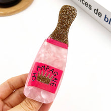 Load image into Gallery viewer, Glitter Champagne Bottle Hair Claw Clip: Champagne