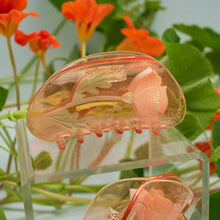 Load image into Gallery viewer, California Poppy Wildflower Hair Claw in Clear Acetate
