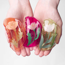 Load image into Gallery viewer, California Poppy Wildflower Hair Claw in Clear Acetate