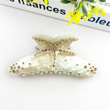Load image into Gallery viewer, 4.61'' Rhinestone Starfish Hair Claw Clip, Acetate Hair Clip: Orange Cyan