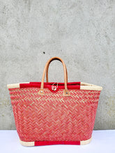 Load image into Gallery viewer, Large Colourful Matching Straw Basket
