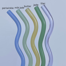 Load image into Gallery viewer, Wavy Glass Straws: Pink
