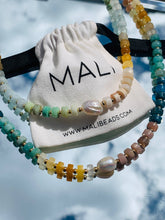 Load image into Gallery viewer, Candy Rainbow Gemstone Beaded Necklace with Pearl Accent: Bold
