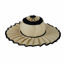 Load image into Gallery viewer, Ruffle Check Straw Hat Wide Brim Plaid Sun Hat: MGreen / M
