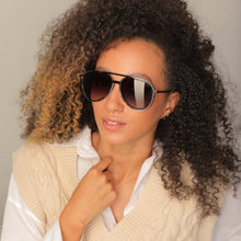 Load image into Gallery viewer, Fulton Unisex Aviator Sunglasses: Gray Tortoise
