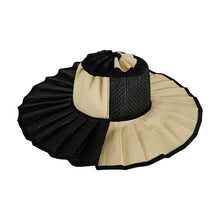 Load image into Gallery viewer, Ruffle Check Straw Hat Wide Brim Plaid Sun Hat: TGGrass / M
