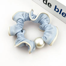 Load image into Gallery viewer, Sweet Pearl Sky Blue Hair Tie, Elegant Ponytail Holder: A
