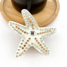 Load image into Gallery viewer, Diamond-studded Starfish Claw Clip, Luxury Hair Clip: White

