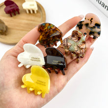 Load image into Gallery viewer, Acetate Mini Heart Hair Clip, Valentine's Day Hair Accessory: Light Coffee
