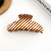 Load image into Gallery viewer, Classic Striped Oval Hair Claw Clip: Pink
