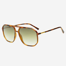 Load image into Gallery viewer, Billie Unisex Aviator Sunglasses: Tortoise / Green
