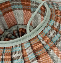 Load image into Gallery viewer, Ruffle Check Straw Hat Wide Brim Plaid Sun Hat: MRed / M

