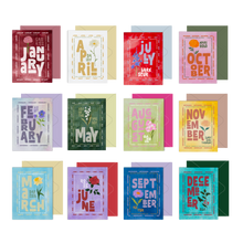 Load image into Gallery viewer, Birth Month Flower Collection Cards: Boxed Set of 12
