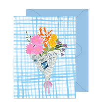 Load image into Gallery viewer, Newspaper Flowers Mother's Day Card
