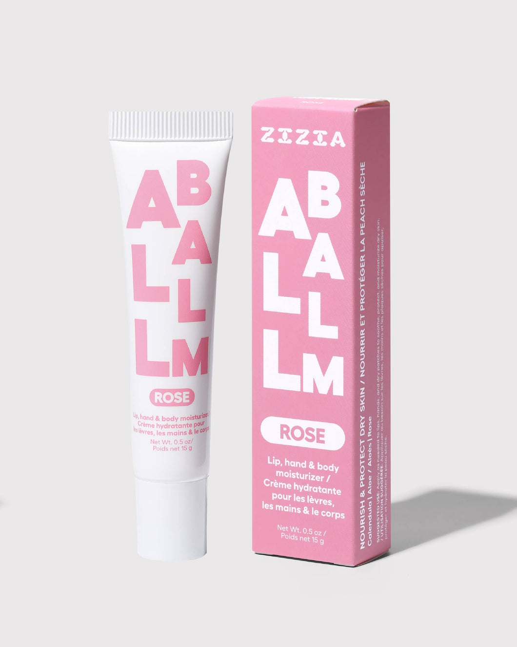 Zizia All Balm Tube-Rose Hand & Lip Balm