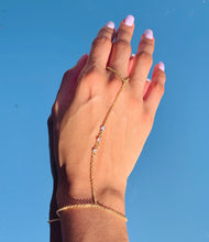 Load image into Gallery viewer, Dainty Gold Filled CZ Hand Chain Bracelet
