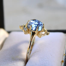 Load image into Gallery viewer, Dusty Blue Rose Cut Floral Ring: 7
