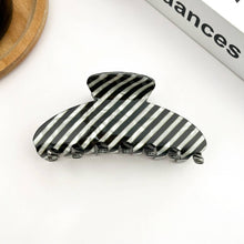 Load image into Gallery viewer, Classic Striped Oval Hair Claw Clip: Blue
